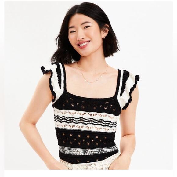 LOFT Tops - LOFT Knit Ruffle Blouse